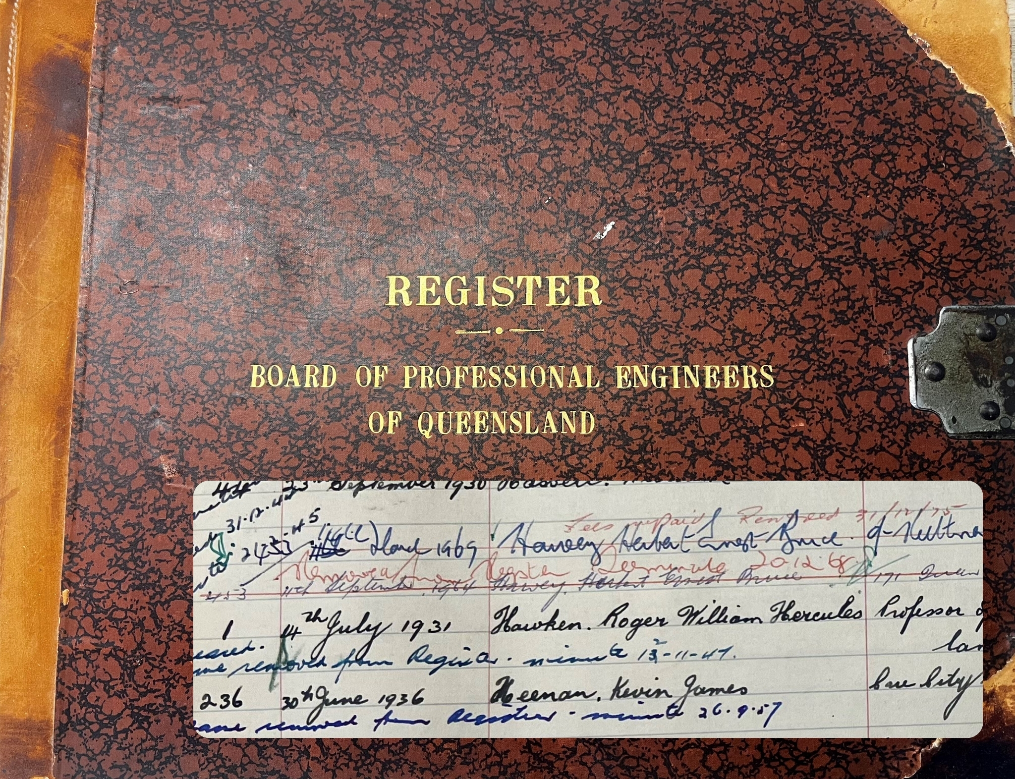 Original RPEQ Register with Roger Hawken details
