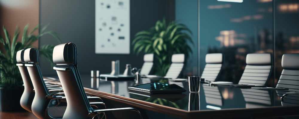 chairs around a Boardroom table 