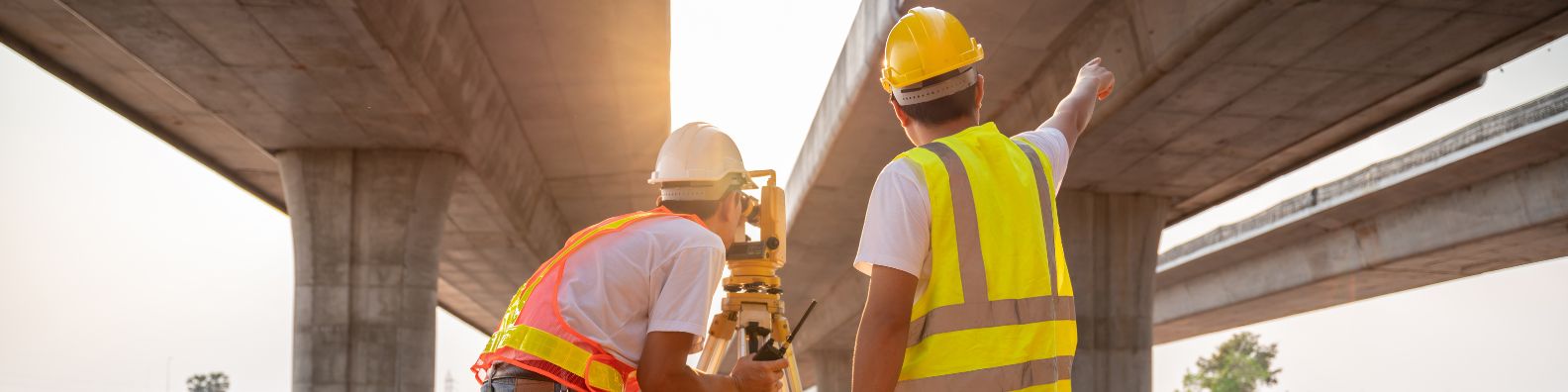 Civil engineers working on a road